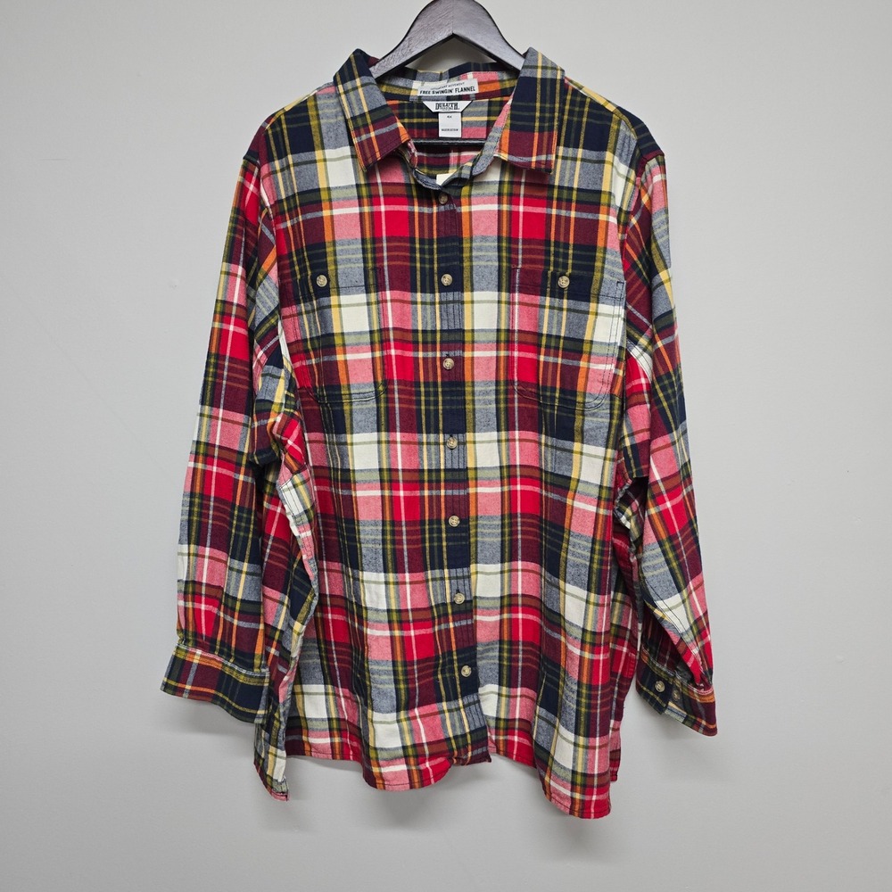 Duluth Free Swingin Flannel Shirt Womens 4X Red Plaid Cotton Gusset Outdoor